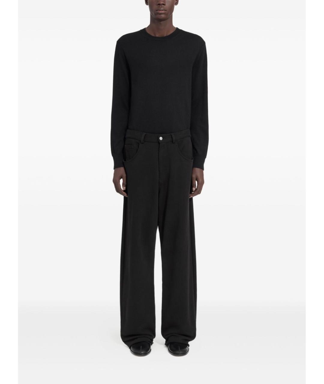 MM6 MAISON MARGIELA Черные хлопковые повседневные брюки, фото 2