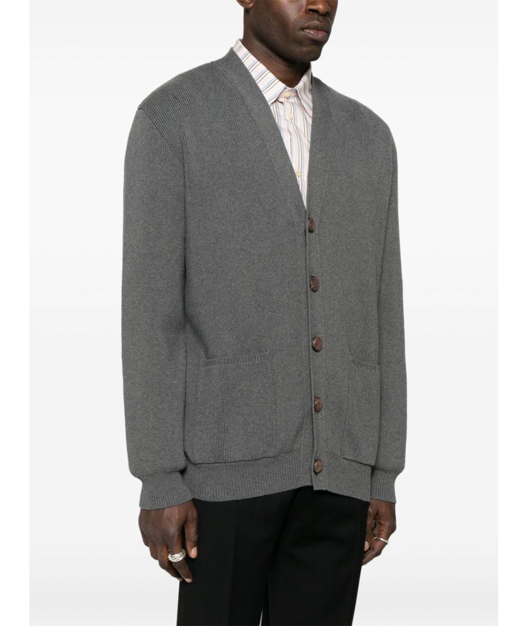 GOLDEN GOOSE DELUXE BRAND Антрацитовый хлопковый кардиган, фото 5