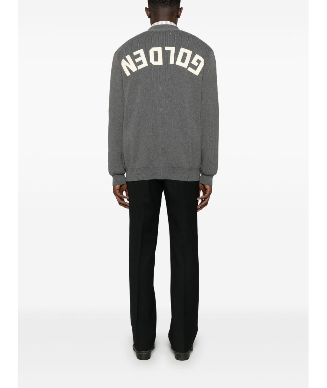 GOLDEN GOOSE DELUXE BRAND Антрацитовый хлопковый кардиган, фото 3