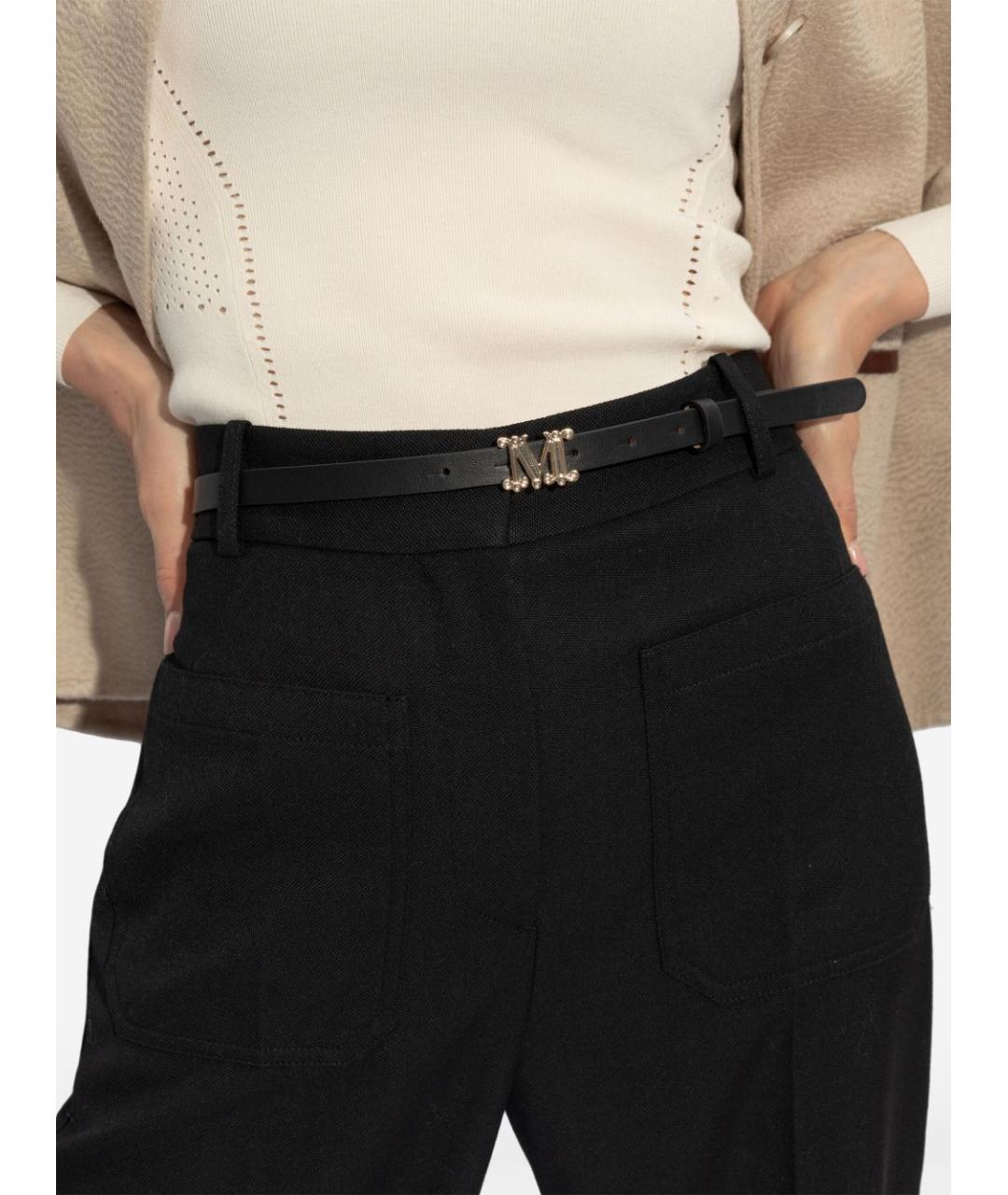 MAX MARA Черный кожаный ремень, фото 3