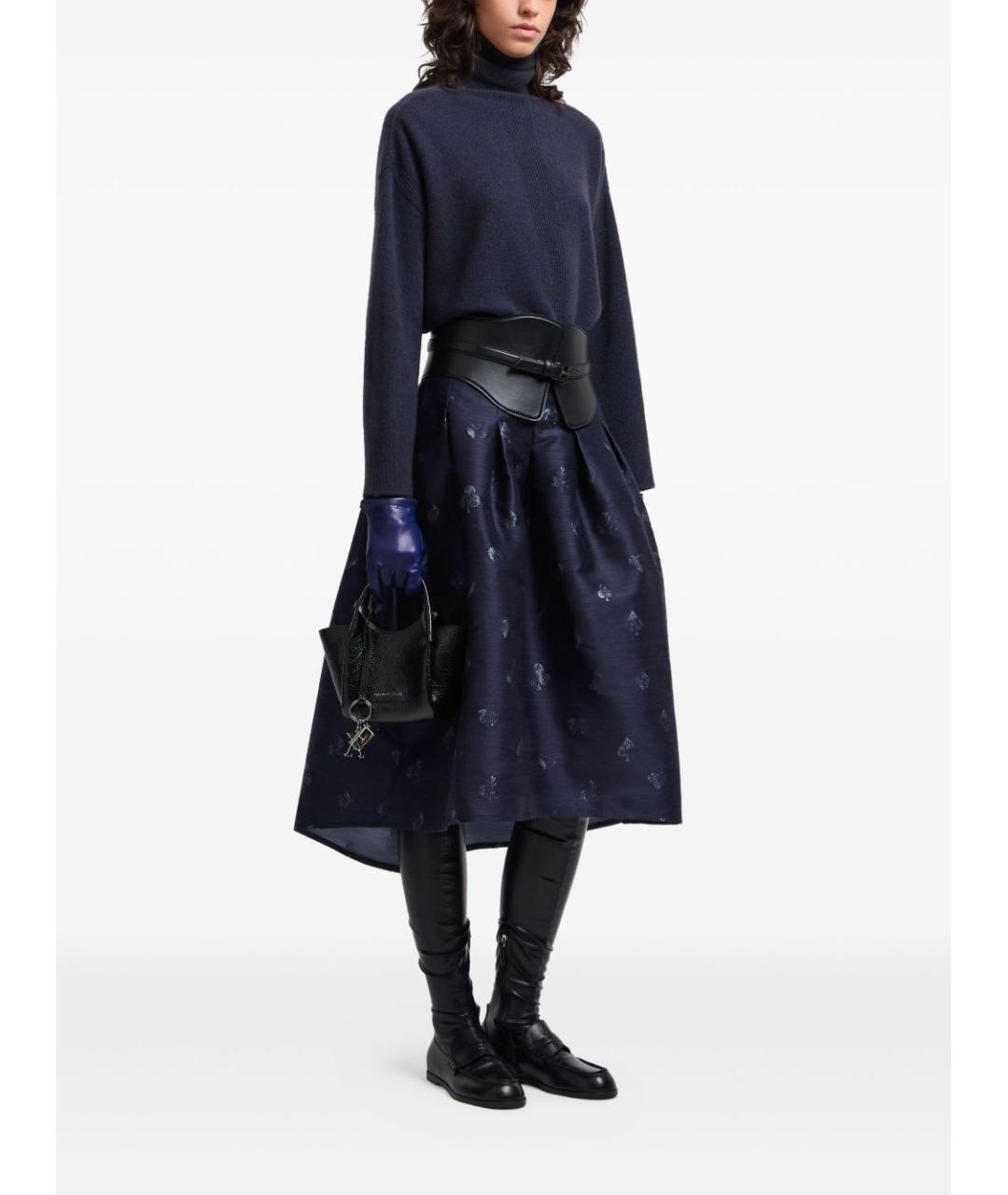 EMPORIO ARMANI Темно-синяя шерстяная водолазка, фото 3