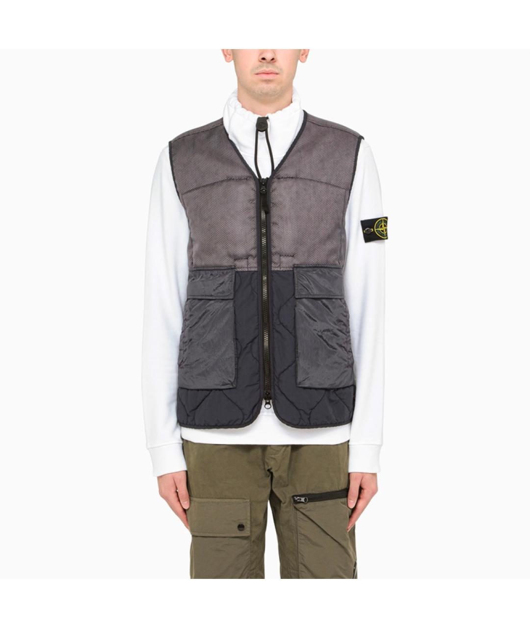 STONE ISLAND Черный жилет, фото 4