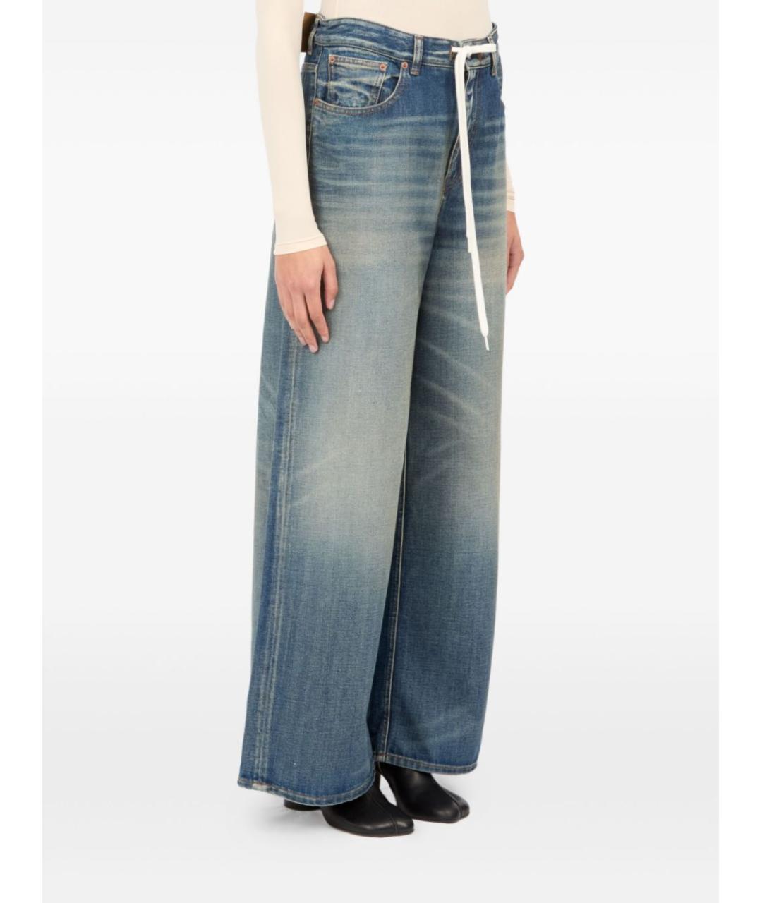MM6 MAISON MARGIELA Синие хлопковые прямые джинсы, фото 3