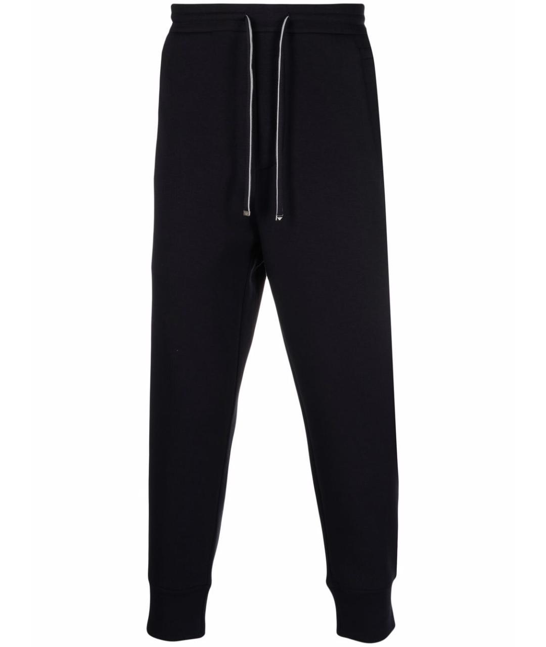 EMPORIO ARMANI Темно-синие повседневные брюки, фото 1