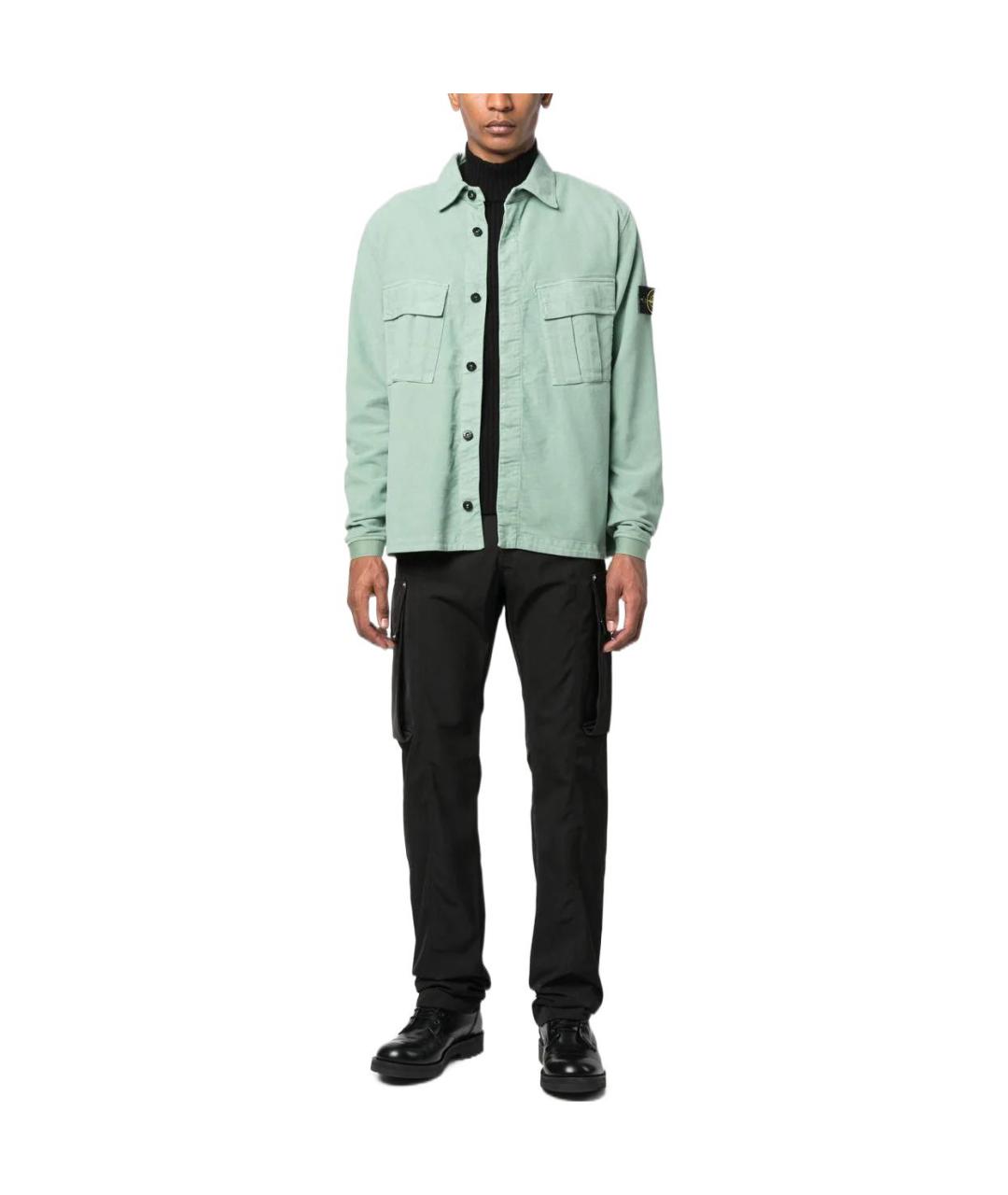 STONE ISLAND Зеленая кэжуал рубашка, фото 2
