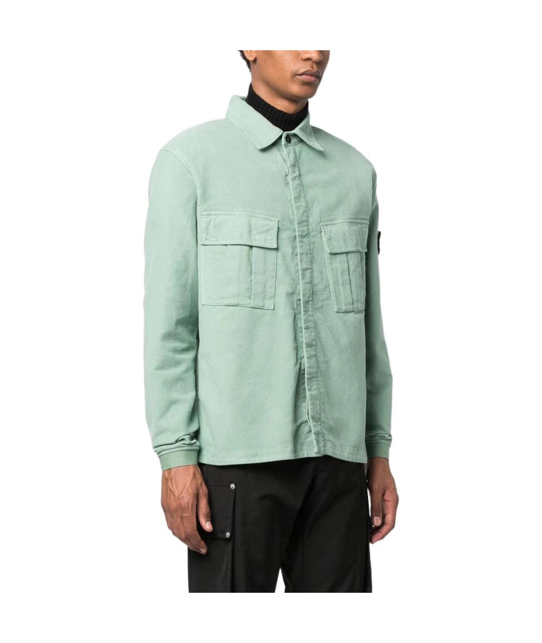 STONE ISLAND Зеленая кэжуал рубашка, фото 4