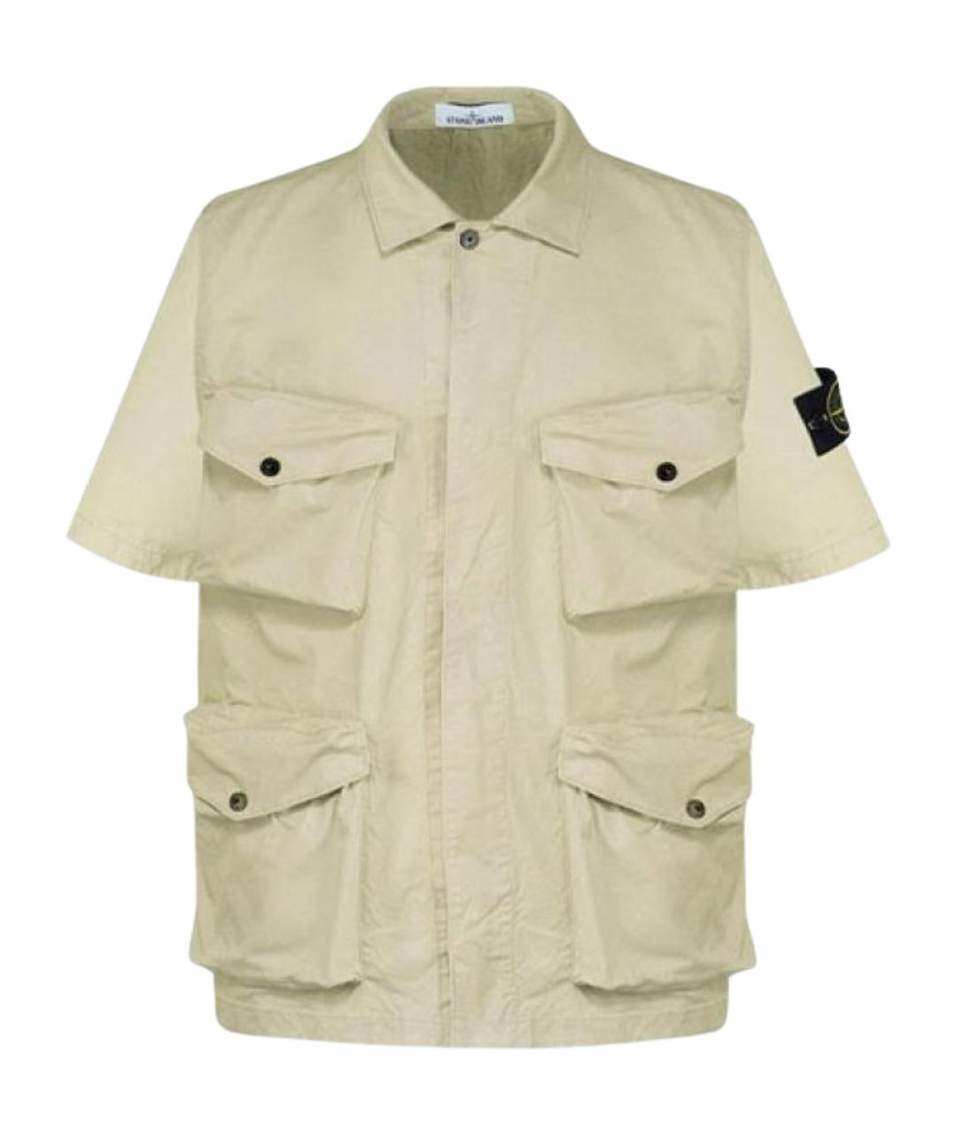 STONE ISLAND Бежевая футболка, фото 1