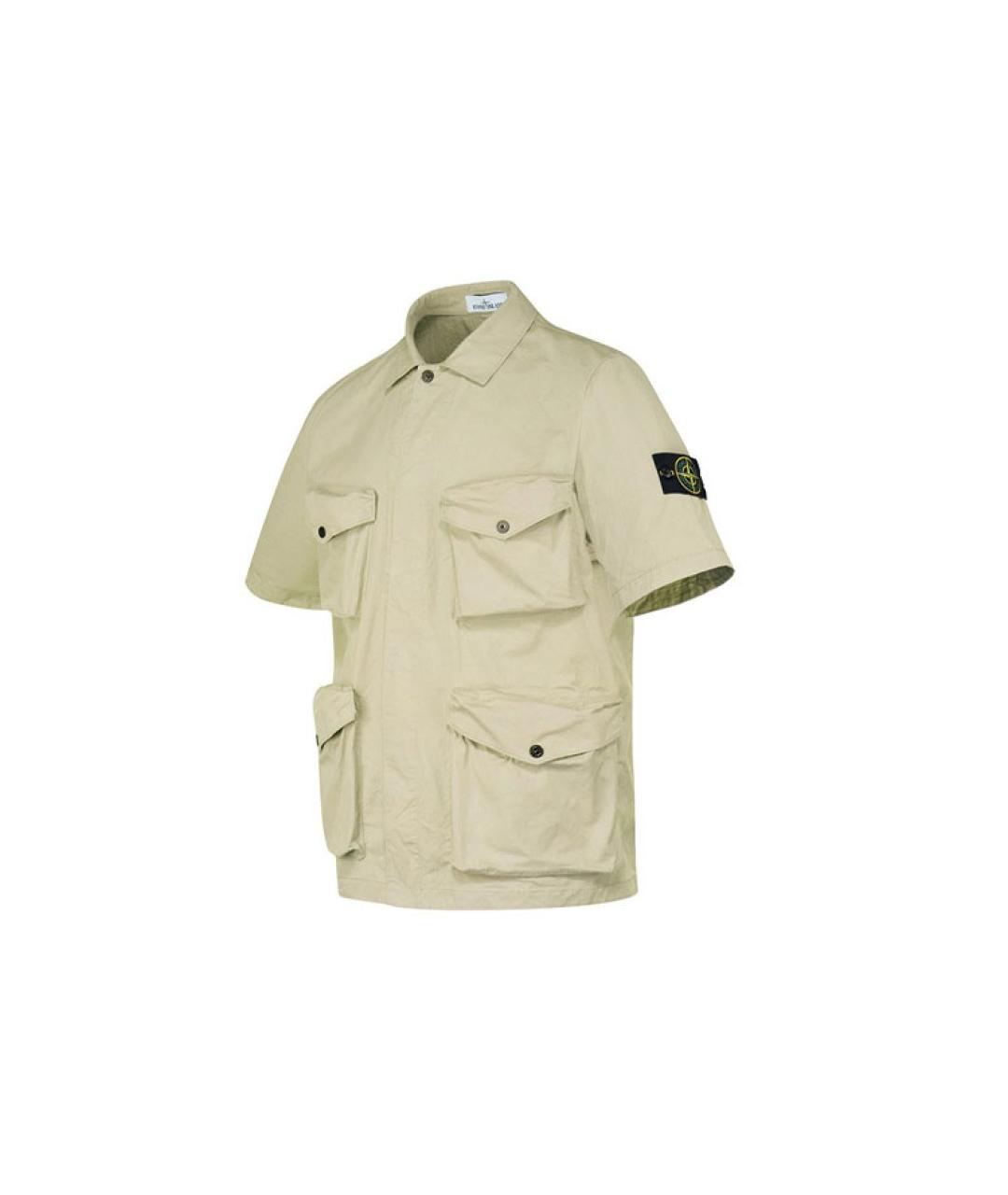 STONE ISLAND Бежевая футболка, фото 3