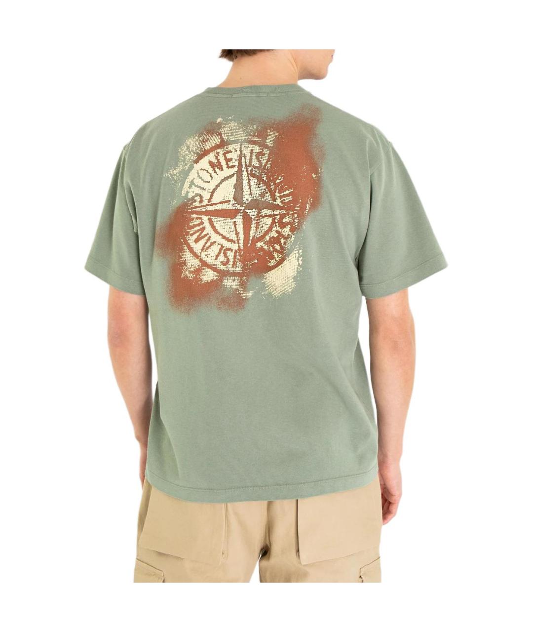 STONE ISLAND Зеленая футболка, фото 3