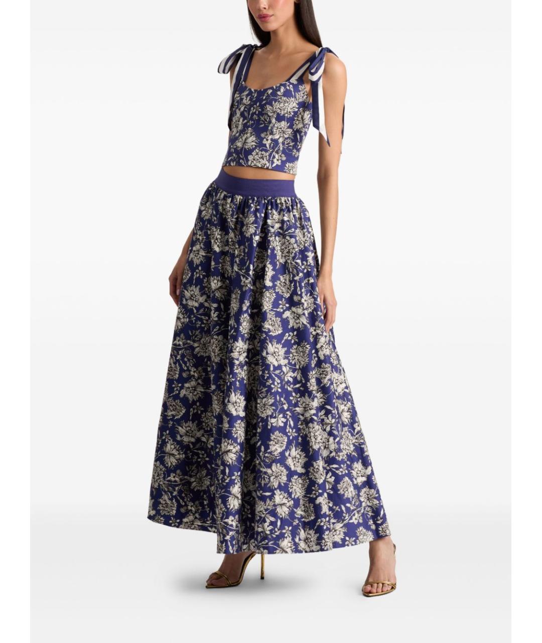 ALICE+OLIVIA Синий хлопковый корсет, фото 3