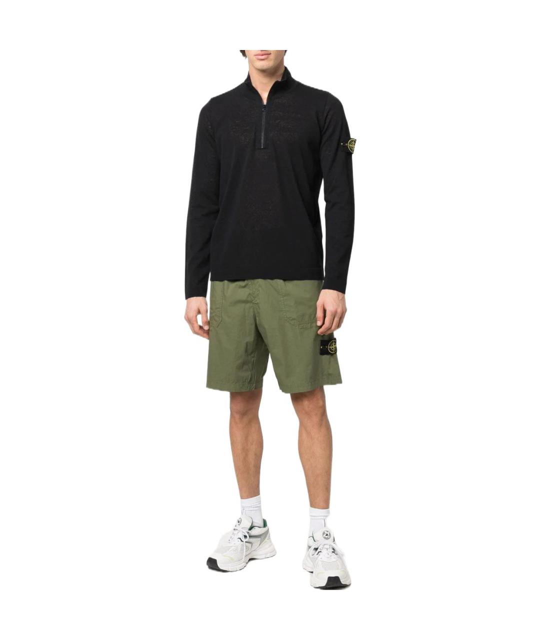 STONE ISLAND Зеленые шорты, фото 2