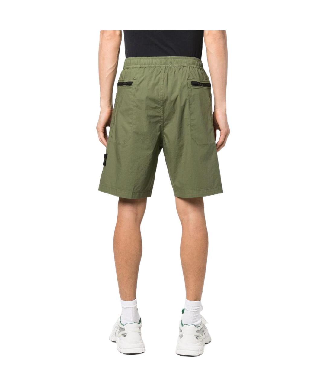 STONE ISLAND Зеленые шорты, фото 3