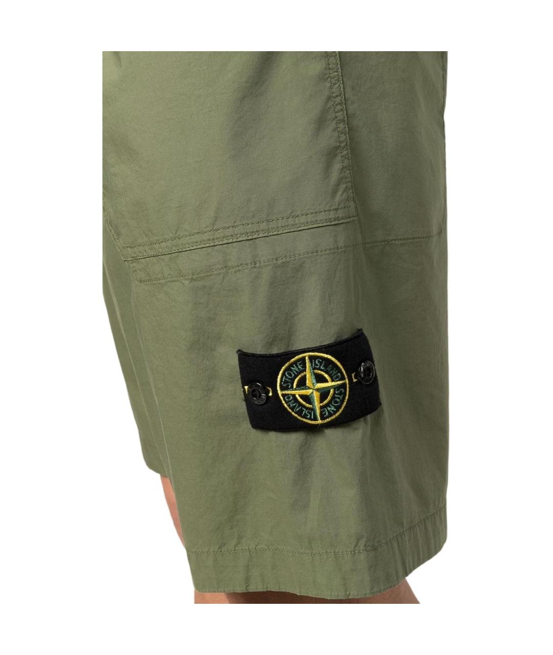 STONE ISLAND Зеленые шорты, фото 5