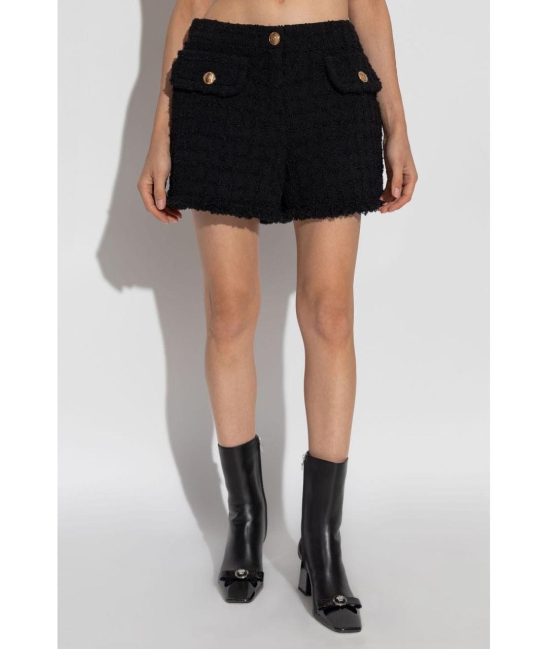 VERSACE Черные шерстяные шорты, фото 4
