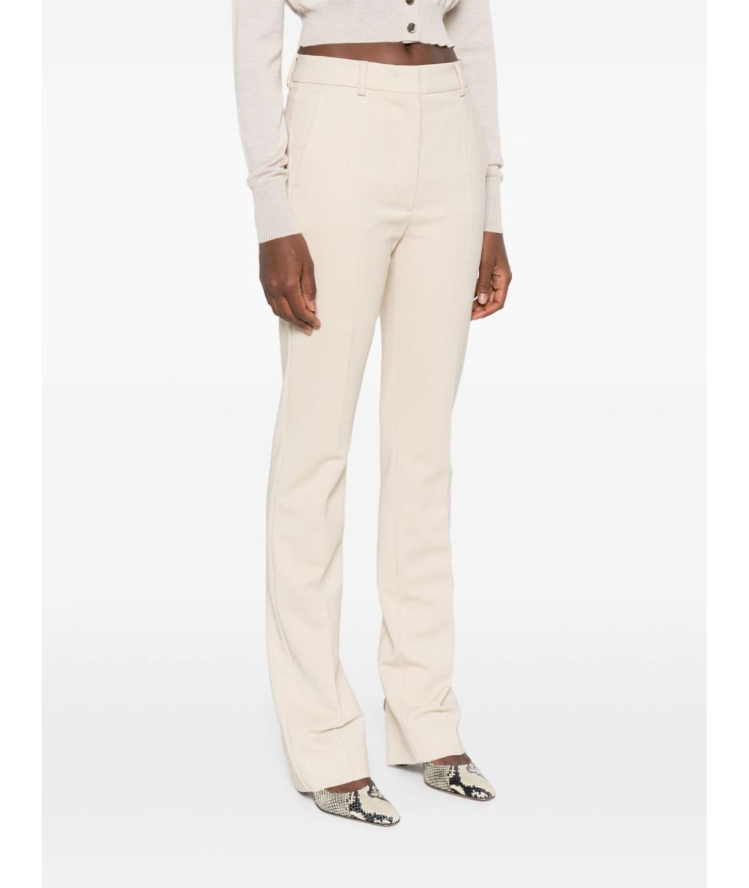 SPORTMAX Бежевые прямые брюки, фото 3
