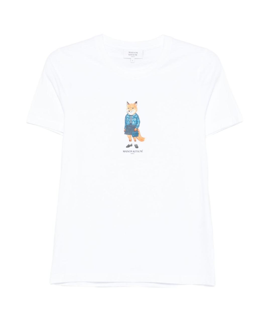 MAISON KITSUNE Белая хлопковая футболка, фото 1
