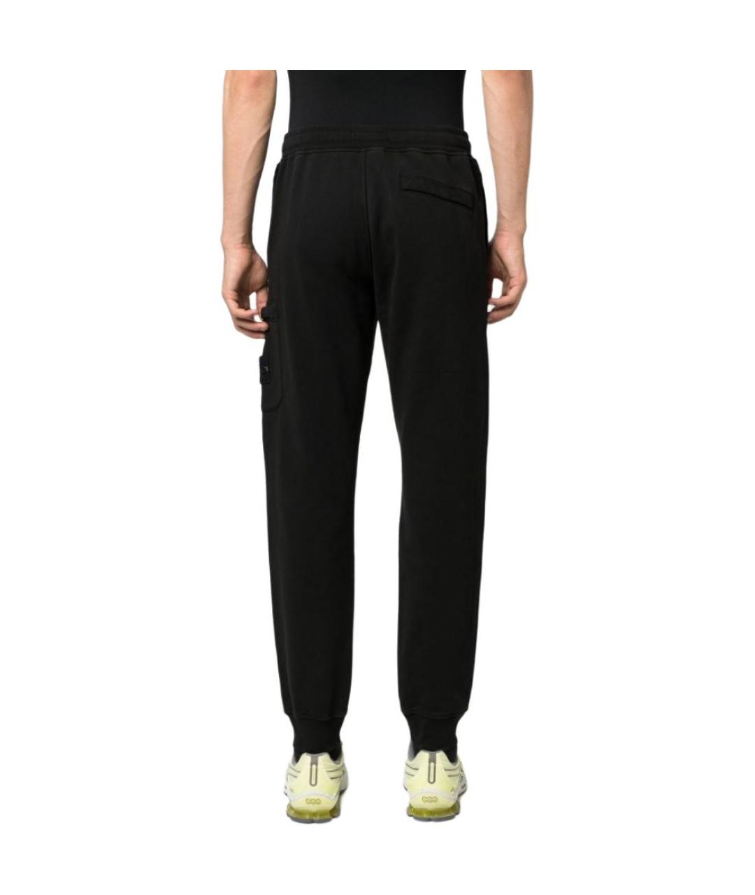 STONE ISLAND Черные хлопковые повседневные брюки, фото 5