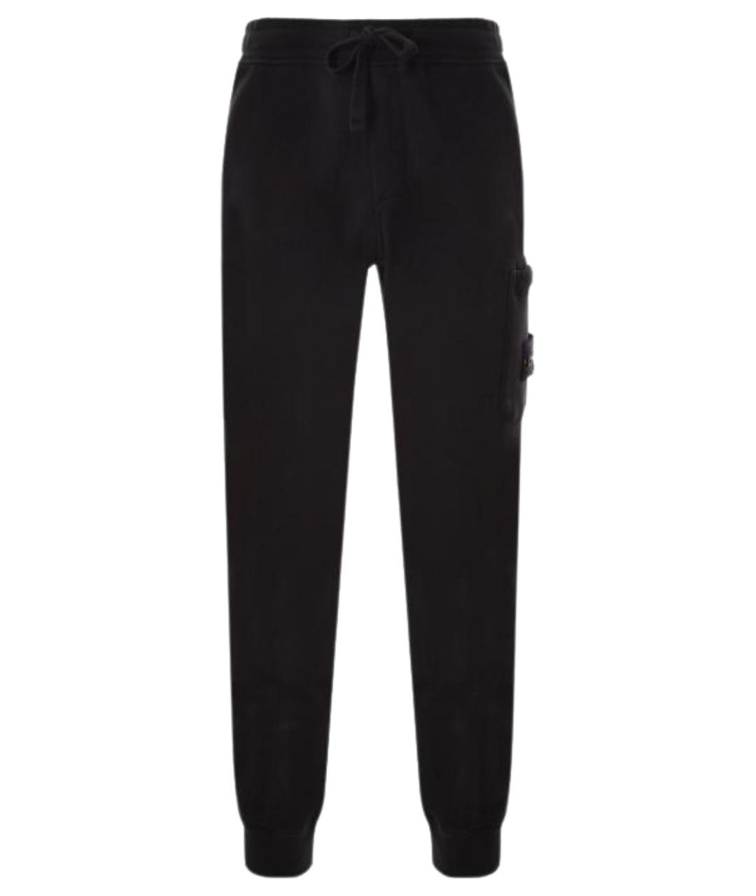 STONE ISLAND Черные хлопковые повседневные брюки, фото 1