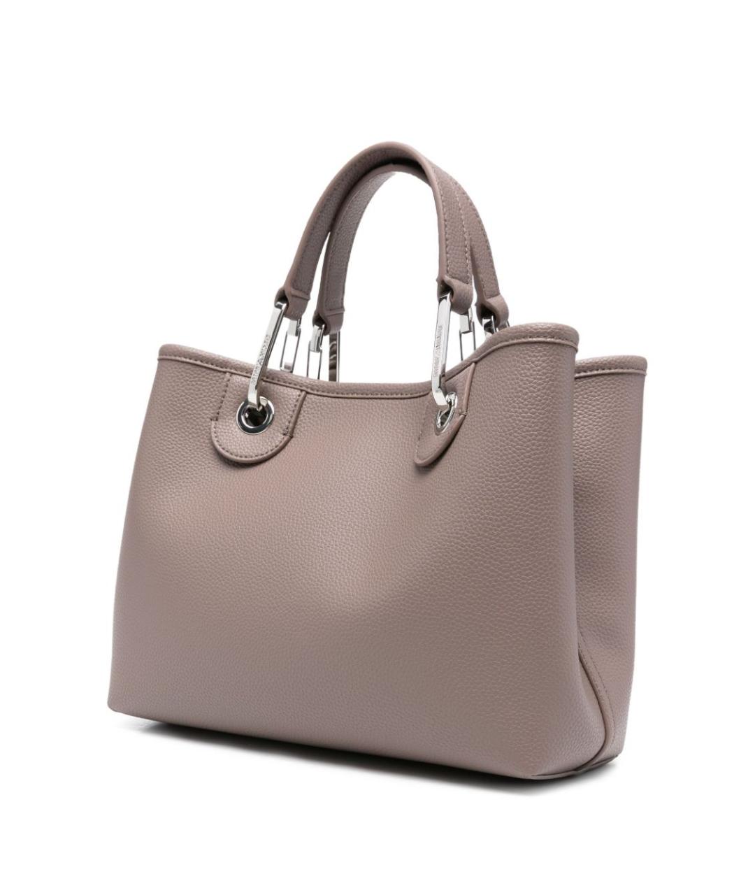 EMPORIO ARMANI Серая сумка тоут из искусственной кожи, фото 5