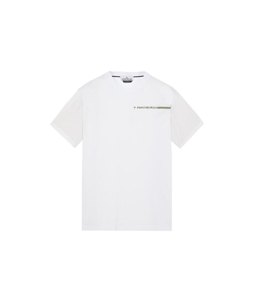 STONE ISLAND Белая хлопковая футболка, фото 1