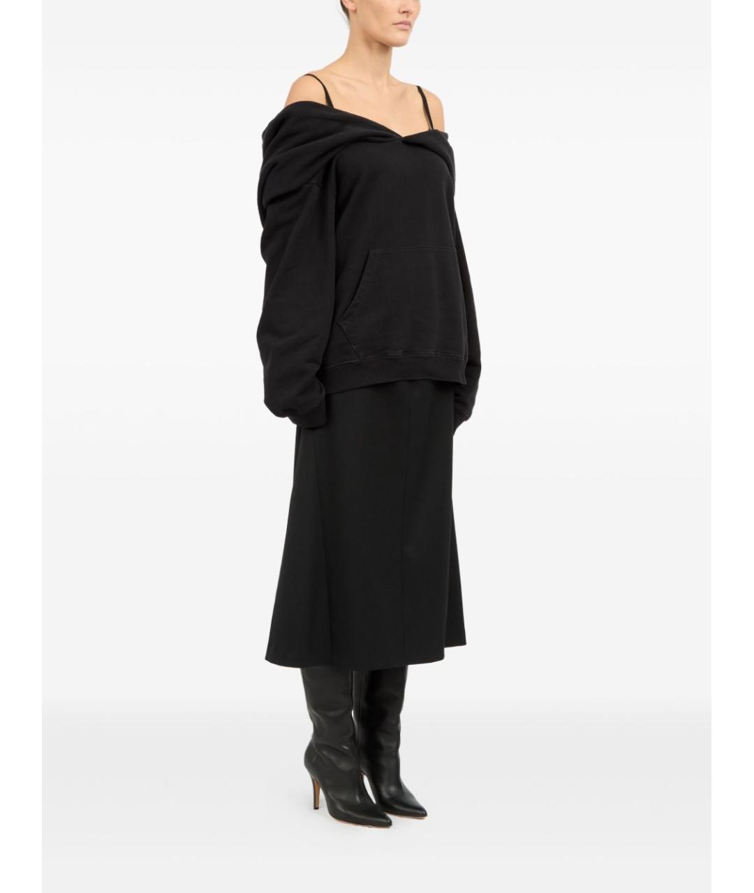 MM6 MAISON MARGIELA Черное хлопковое платье, фото 3