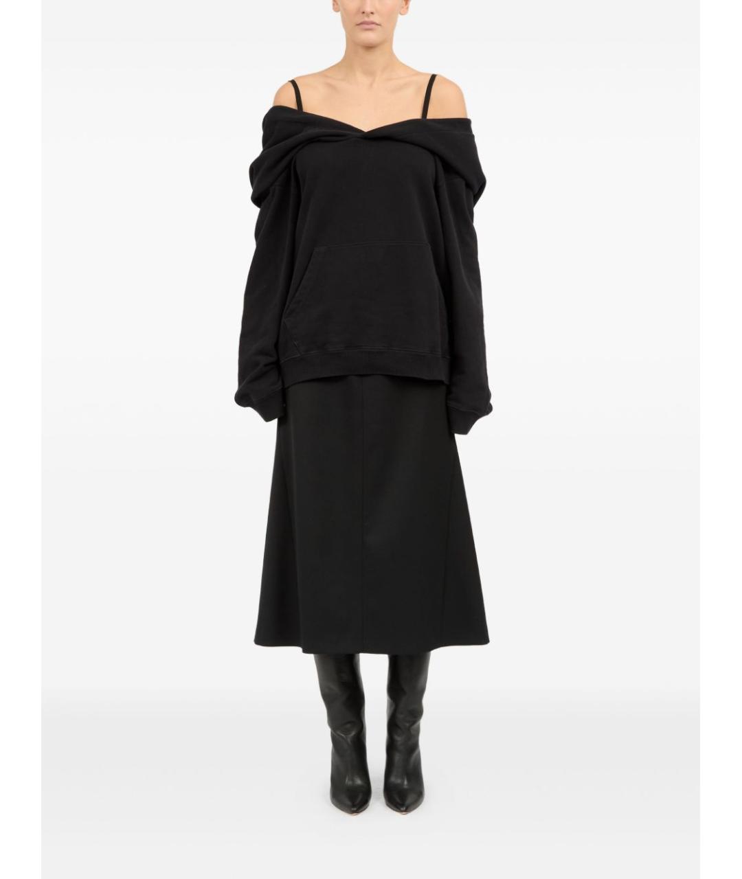 MM6 MAISON MARGIELA Черное хлопковое платье, фото 2