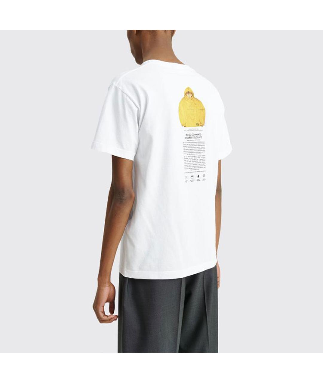 STONE ISLAND Белая хлопковая футболка, фото 4