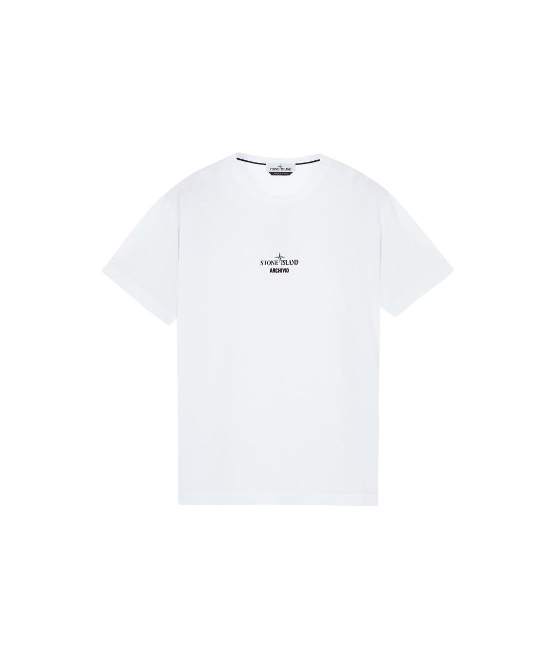 STONE ISLAND Белая хлопковая футболка, фото 1
