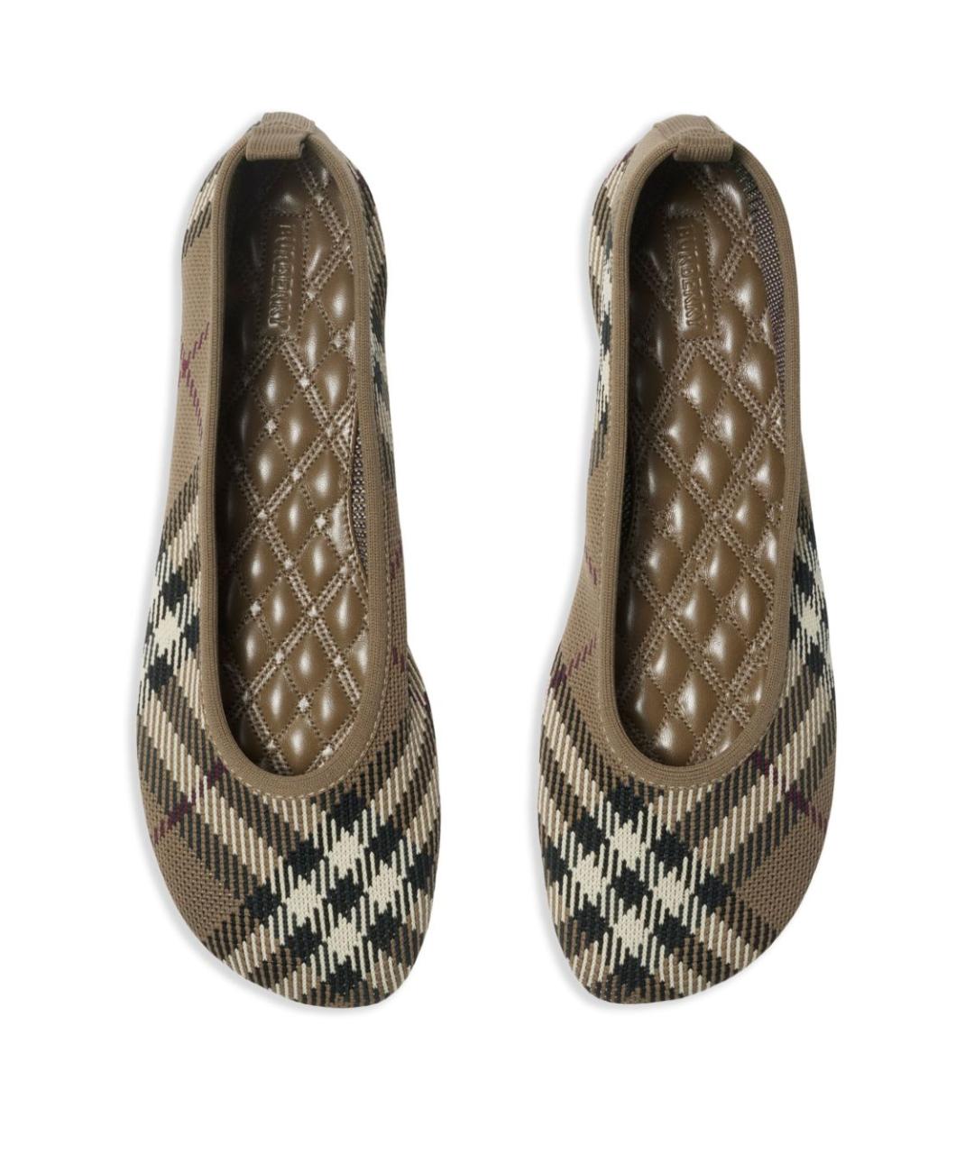 BURBERRY Бежевые текстильные балетки, фото 2