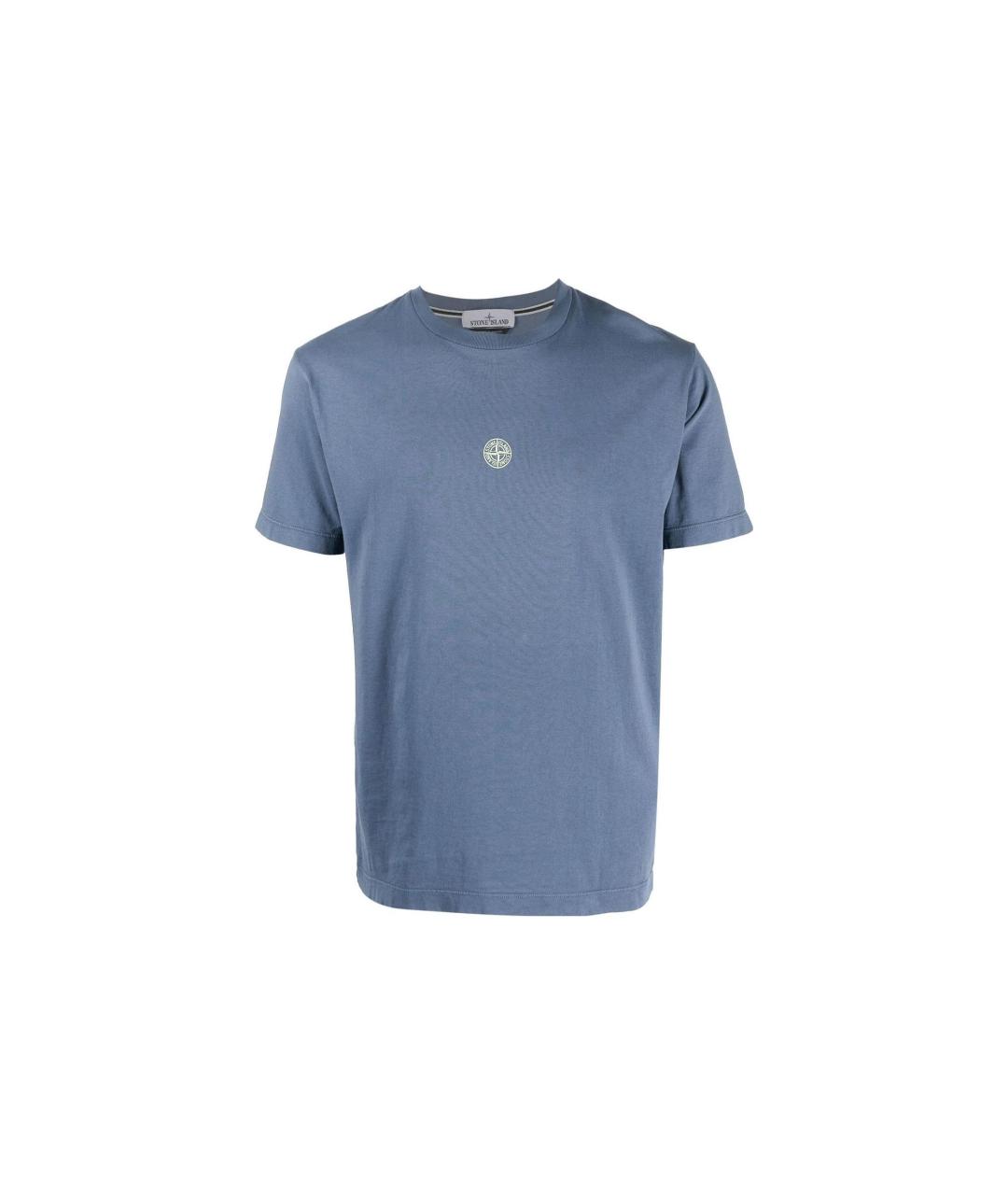 STONE ISLAND Синяя хлопковая футболка, фото 1