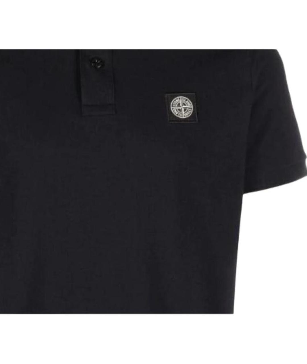 STONE ISLAND Темно-синее поло с коротким рукавом, фото 2