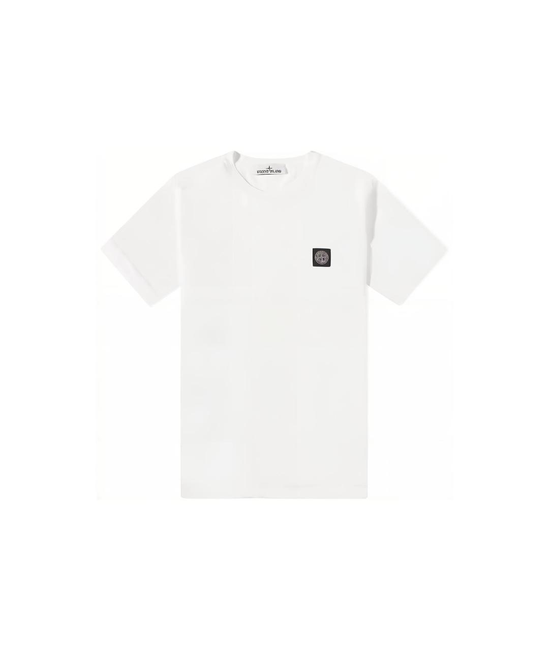 STONE ISLAND Белая хлопковая футболка, фото 1