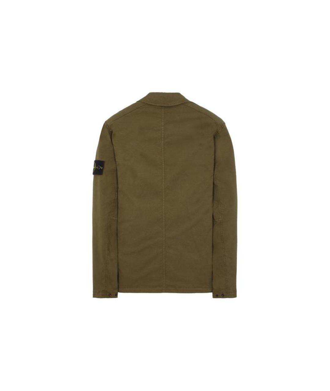 STONE ISLAND Зеленая хлопковая куртка, фото 2