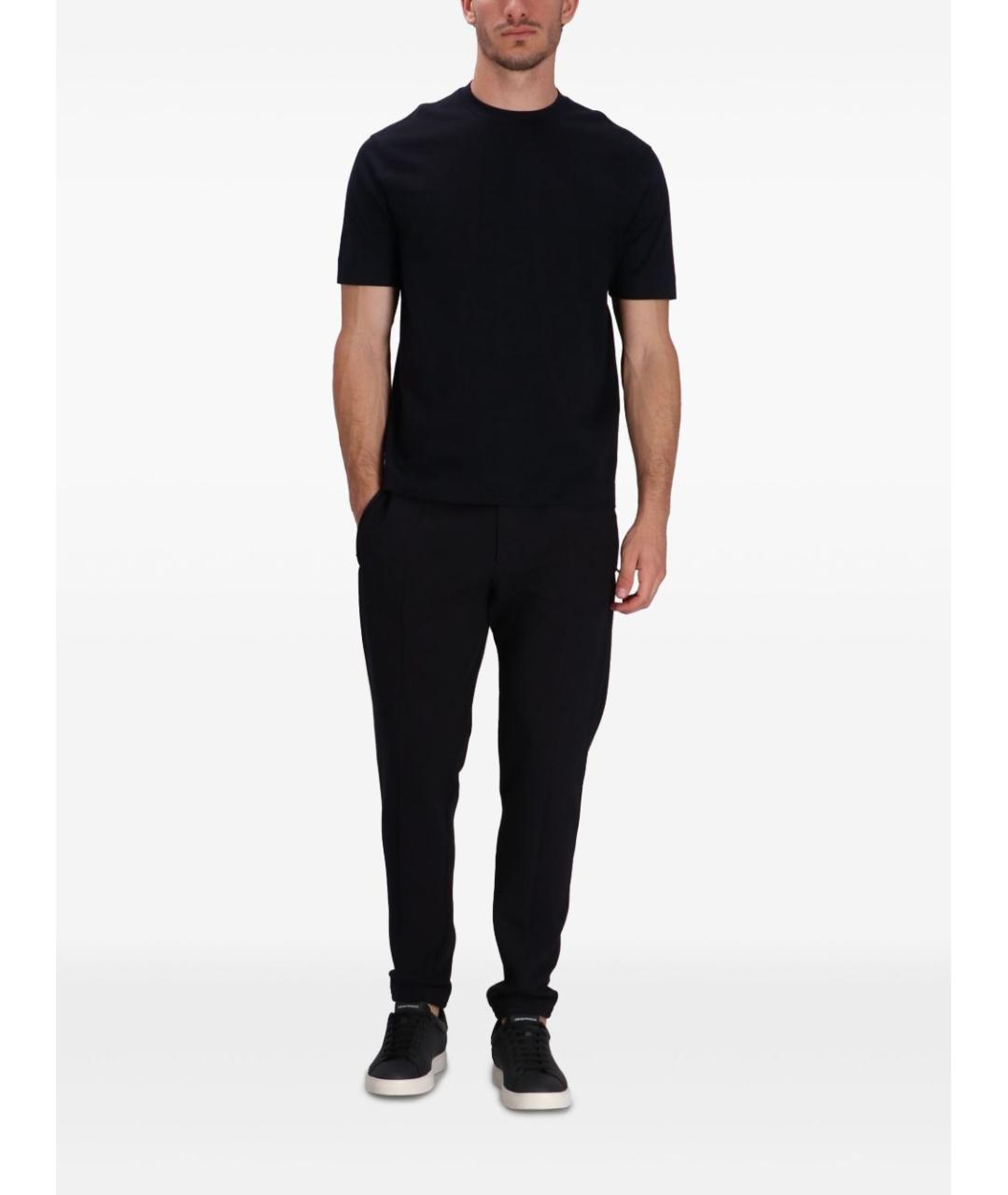 EMPORIO ARMANI Темно-синяя хлопковая футболка, фото 2