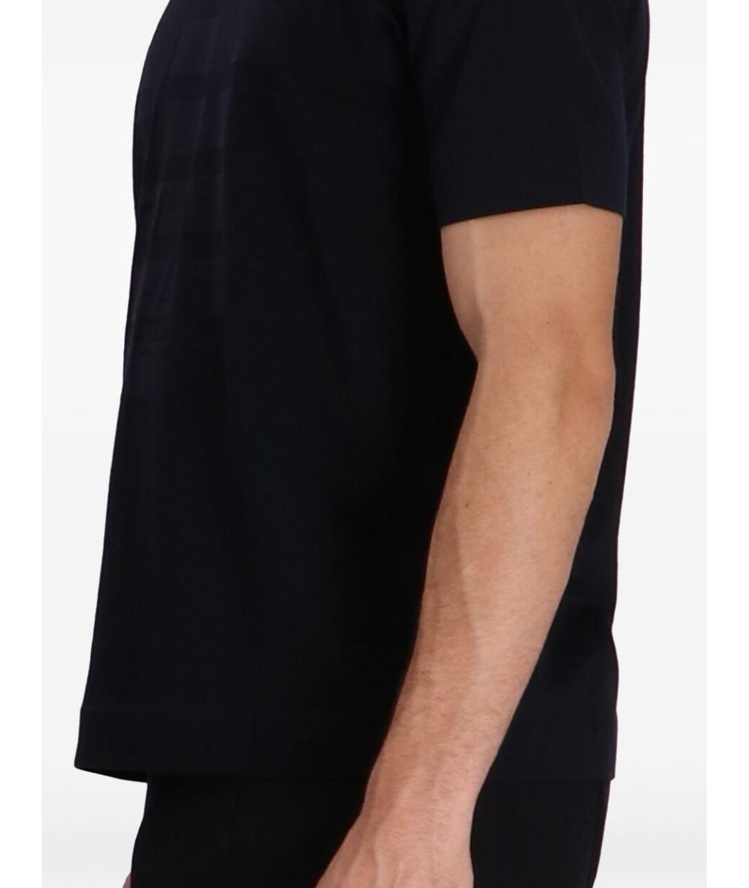 EMPORIO ARMANI Темно-синяя хлопковая футболка, фото 3