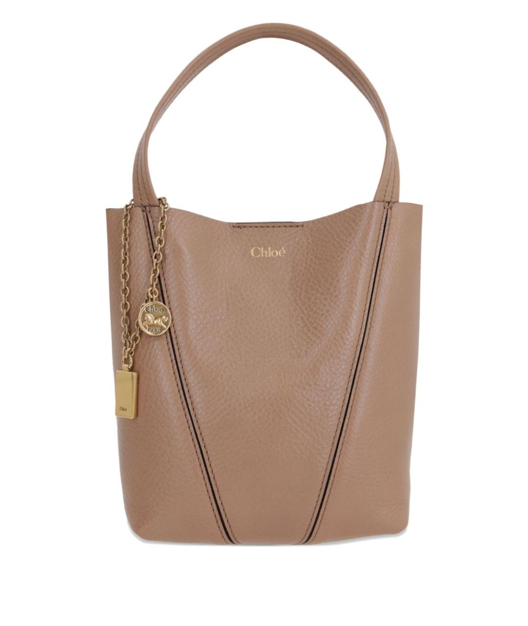 CHLOE Бежевая кожаная сумка тоут, фото 1