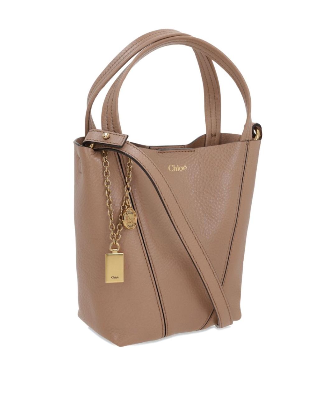 CHLOE Бежевая кожаная сумка тоут, фото 2