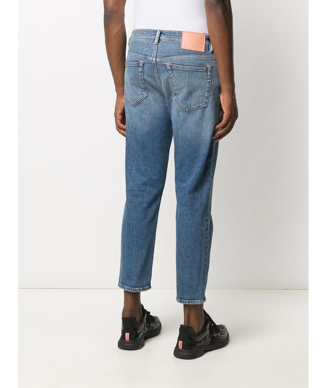 ACNE STUDIOS Синие хлопковые прямые джинсы, фото 5