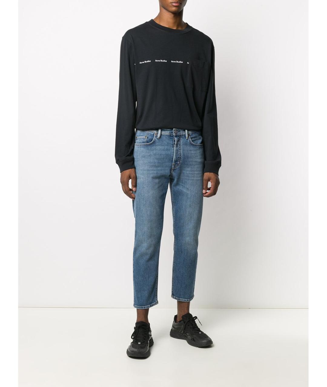 ACNE STUDIOS Синие хлопковые прямые джинсы, фото 3