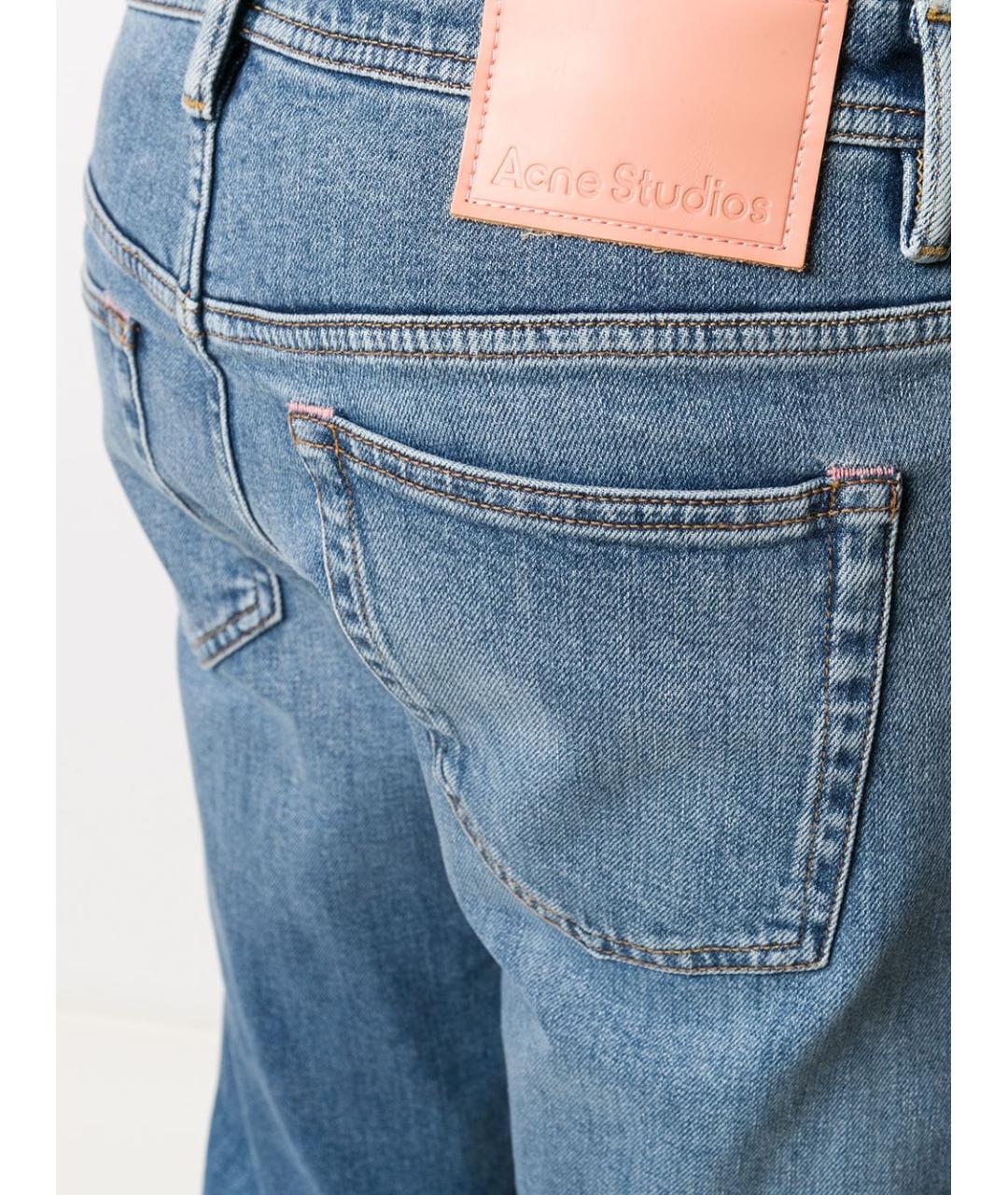ACNE STUDIOS Синие хлопковые прямые джинсы, фото 4