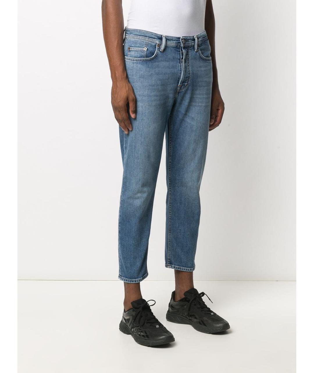 ACNE STUDIOS Синие хлопковые прямые джинсы, фото 2