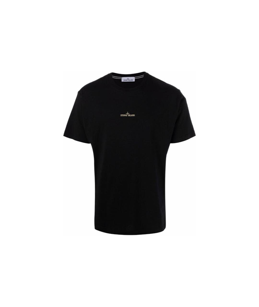 STONE ISLAND Черная хлопковая футболка, фото 6