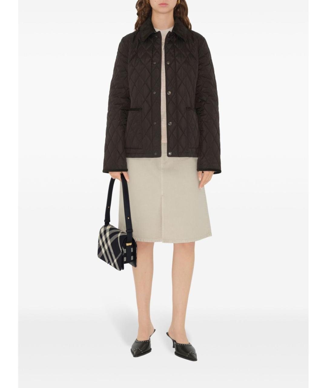 BURBERRY Коричневая полиамидовая куртка, фото 4