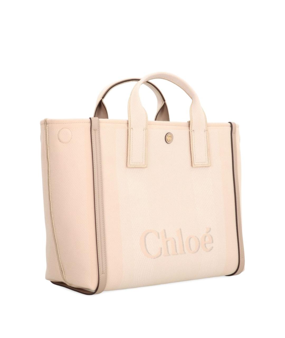 CHLOE Бежевая тканевая сумка тоут, фото 2