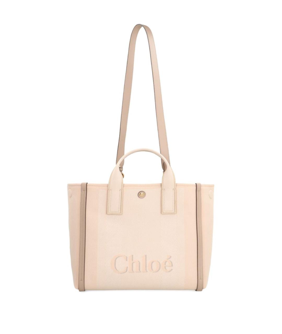 CHLOE Бежевая тканевая сумка тоут, фото 3