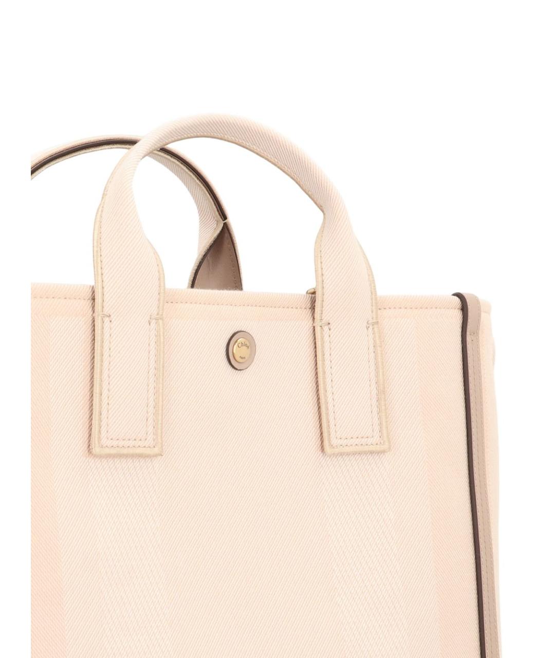 CHLOE Бежевая тканевая сумка тоут, фото 5