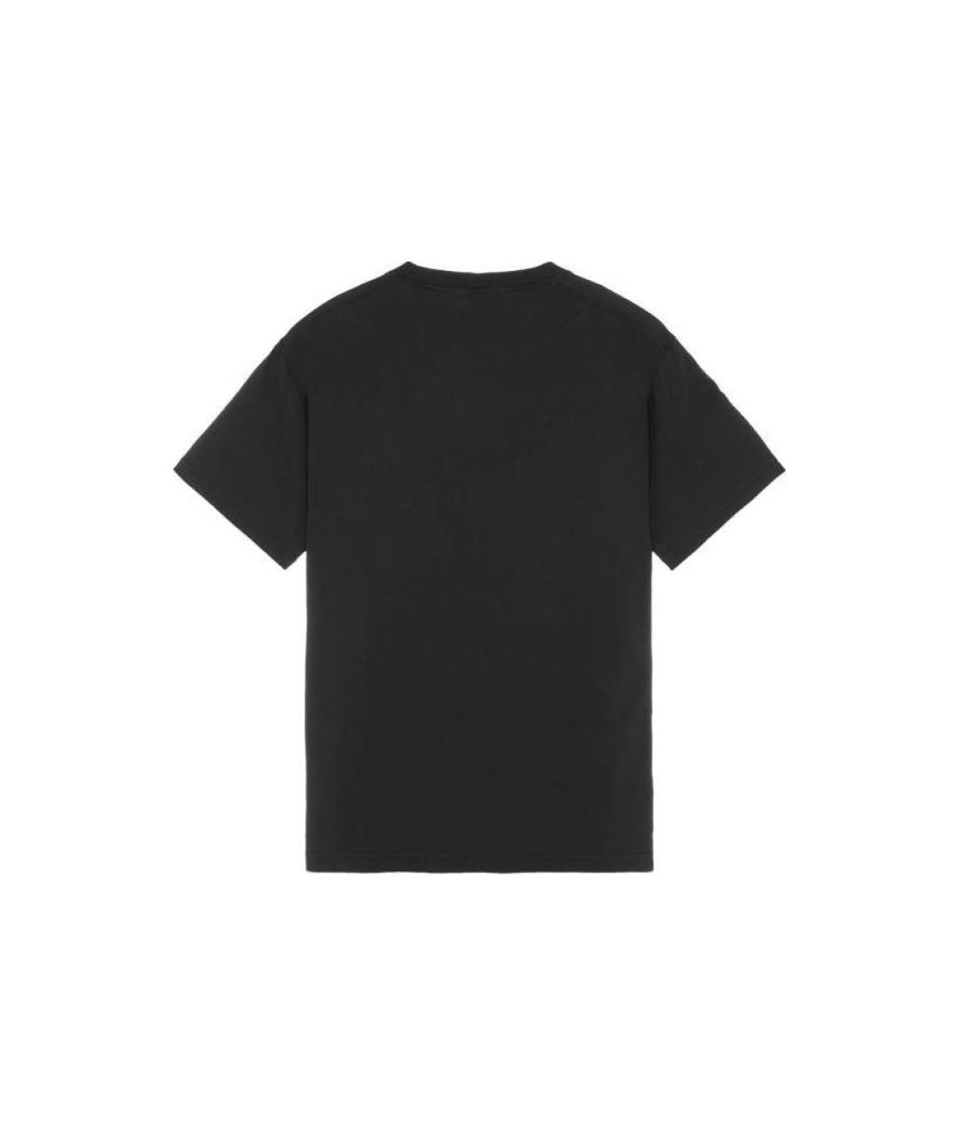 STONE ISLAND Черная хлопковая футболка, фото 2