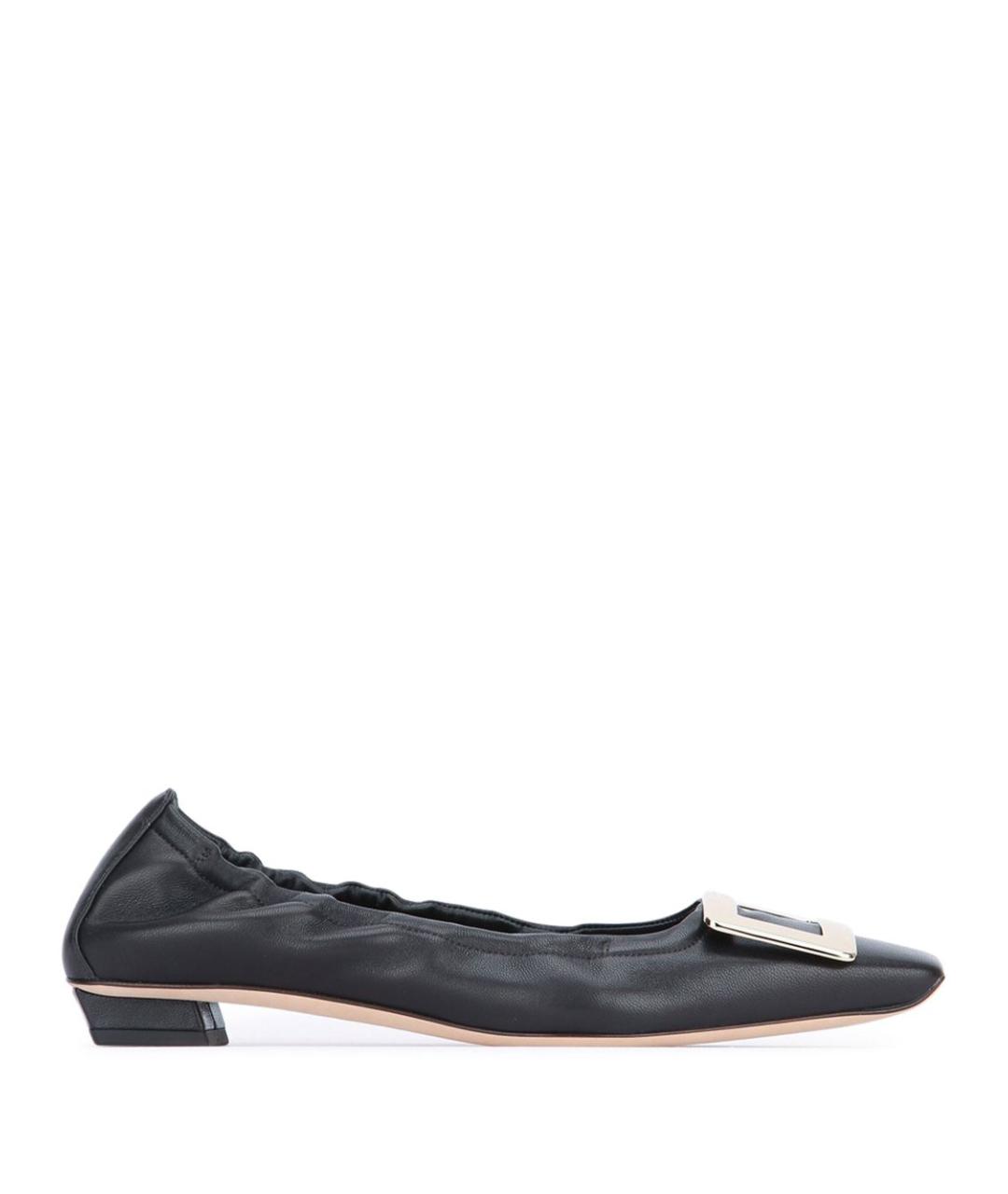 ROGER VIVIER Черные кожаные балетки, фото 1
