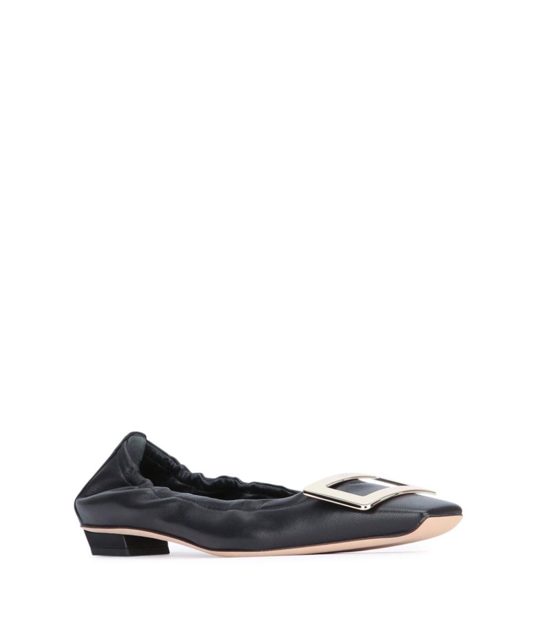 ROGER VIVIER Черные кожаные балетки, фото 3
