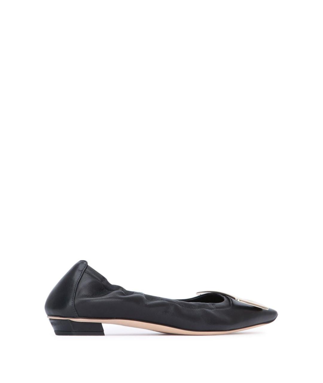 ROGER VIVIER Черные кожаные балетки, фото 2